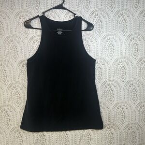 Torrid Womens Size 1 Tank Top Black Round Neck Sleeveless Cotton Cute Chic Soft‎